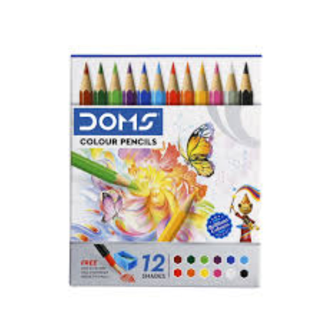 DOMS HALF SIZE COLOUR PENCILS 12S